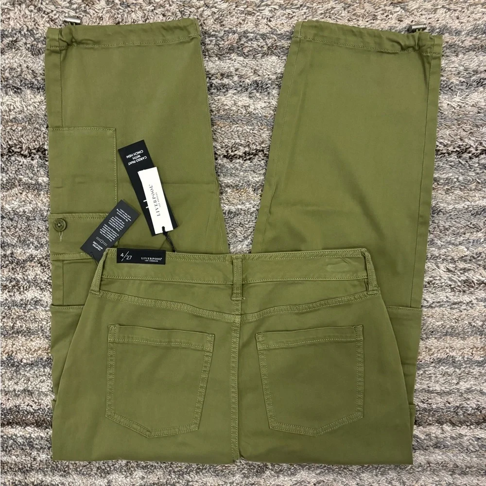 Liverpool Cargo Pant With Cinch Hem Sz 4/27 NWT | Liverpool Cropped Cargo Pants- - Picture 9 of 14